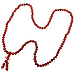 Agaat ketting, Rode Agaat, met Elastische draad & Zwarte Agaat, Ronde, 6.5mm, 8.5mm, 6.5x7.5mm, Lengte 28 inch, 5strengen/Lot, Verkocht door Lot