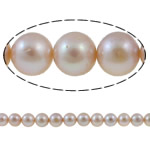Perlas Redondas Freshwater, Perlas cultivadas de agua dulce, Esférico, natural, rosa claro, Grado A, 8-9mm, agujero:aproximado 0.8mm, Vendido para 15 Inch Sarta