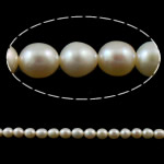 Riso coltivato in perla d'acqua dolce, perla d'acquadolce coltivata naturalmente, naturale, rosa, grado A, 7-8mm, Foro:Appross. 0.8mm, Venduto per 15.3 pollice filo