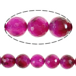 Natürliche Rosa Achat Perlen, rund, facettierte, 16mm, Bohrung:ca. 2.2mm, Länge 16 ZollInch, 5SträngeStrang/Menge, verkauft von Menge