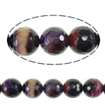 Naturlig lilla Agate perler, Purple Agate, Runde, forskellig størrelse for valg & facetteret, Hole:Ca. 1.5mm, Længde Ca. 16 inch, Solgt af Lot