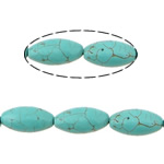 Turquoise Kralen, Natuurlijke Turquoise, Ovaal, lichtblauw, 17x8mm, Gat:Ca 2mm, Lengte Ca 15 inch, 10strengen/Lot, Verkocht door Lot