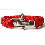 Survival Armbanden, 330 Paracord, zinklegering gesp, geweven, rood, 23mm, Lengte Ca 9 inch, 5strengen/Bag, Verkocht door Bag