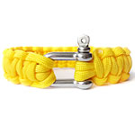 Survival Armbanden, 330 Paracord, zinklegering gesp, geweven, geel, 23mm, Lengte 9 inch, 5strengen/Bag, Verkocht door Bag