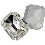 Cabochões de cristal, Retângulo, Rivoli volta & facetada, transparente branco, 6x8mm, 500PCs/Bag, vendido por Bag