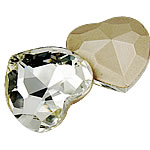 Crystal Cabochons Heart rivoli back & faceted Crystal 14mm Sold By Bag