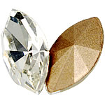 Kristall Eisen auf Nagelkopf, Pferdeauge, Rivoli-Rückseite & facettierte, Kristall, 5x10mm, 400PCs/Tasche, verkauft von Tasche