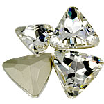 Cabochões de cristal, Triângulo, Rivoli volta & facetada, transparente branco, 18x18mm, 200PCs/Bag, vendido por Bag