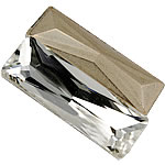 Cabochons en cristal, rectangle, dos de Rivoli & facettes, cristal, 10x30mm, 100PC/sac, Vendu par sac