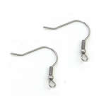 Stainless Steel Hook Earwire with loop original color 0.7mm 2mm Approx 2mm Sold By Bag