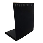 Velveteen Halskæde Display, med Træ, Rektangel, sort, 200x250x80-90mm, 5pc'er/Bag, Solgt af Bag