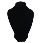 Velveteen Halskæde Display, med Pap, Bust, sort, 140x200x80mm, 10pc'er/Bag, Solgt af Bag