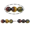 Tiger Eye Beads, Runde, facetteret, 6mm, Hole:Ca. 0.8mm, Længde Ca. 15 inch, 5Strands/Lot, Ca. 60pc'er/Strand, Solgt af Lot