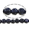 Blue Goldstone Beads, Ronde, gefacetteerde, 4-4.5mm, Gat:Ca 0.5mm, Lengte Ca 15.5 inch, 5strengen/Lot, Ca 105pC's/Strand, Verkocht door Lot