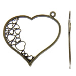 Zinc Alloy Heart Pendants antique bronze color plated nickel lead & cadmium free Approx 3mm Approx Sold By KG