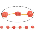 Natural Coral Beads Flower Carved red Approx 0.5mm Length Approx 15.5 Inch Approx Sold By Lot