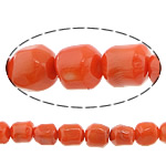Natürliche Korallen Perlen, Klumpen, orange, 14mm, Bohrung:ca. 1mm, Länge ca. 16 ZollInch, 10SträngeStrang/Menge, ca. 332PCs/Strang, verkauft von Menge