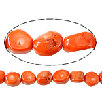 Perles en corail naturel, pepite, orange, 14-17x12-15mm, Trou:Environ 1.5mm, Longueur Environ 17 pouce, 10Strandstoron/lot, Environ 20PC/brin, Vendu par lot