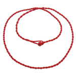 Fashion Ketting Cord, Nylon Koord, rood, 2mm, Lengte 18.5 inch, 1000strengen/Lot, Verkocht door Lot