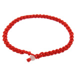 Nylon koord armbanden, met Jade, rood, 3mm, Lengte 7.5 inch, 200strengen/Lot, Verkocht door Lot