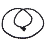Modne przewody do naszyjników, Sznur nylonowy, czarny, 3.50mm, długość 17 cal, 1000nici/wiele, sprzedane przez wiele