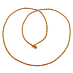 Cuerdas para Collares, cordón de nylon, amarillo dorado, 2mm, longitud 18 Inch, 1000Strandsfilamento/Grupo, Vendido por Grupo