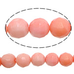 Natural Coral Beads Round faceted pink 6mm Approx 0.5mm Length Approx 16 Inch Approx Sold By Lot