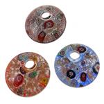 Millefiori Slice Lampwork Pendants Flat Round handmade with millefiori slice mixed colors Approx 9mm Sold By Box