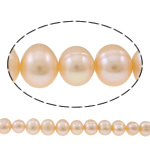 Brambor pěstované sladkovodní perle, Sladkovodní Pearl, přírodní, růžový, 8-9mm, Otvor:Cca 0.8-1mm, Prodáno za Cca 14.5 inch Strand