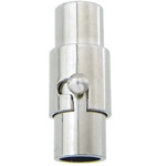 Brass Magnetic Clasp Column platinum color plated nickel lead & cadmium free Approx 4mm Sold By Lot