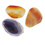 Pingentes de joias de ágata, Mix de ágata, naturais, 30-51mm, Buraco:Aprox 1-2mm, 20PCs/Lot, vendido por Lot