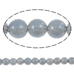 Natürliche Beschichtung Quarz Perlen, Natürlicher Quarz, rund, bunte Farbe plattiert, 6mm, Bohrung:ca. 1mm, Länge ca. 15 ZollInch, 5SträngeStrang/Menge, verkauft von Menge