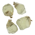 Pingentes quartzo natural, quartzo de limão, with liga de zinco, douração, 24x43-24x48mm, Buraco:Aprox 10x6mm, 20PCs/Lot, vendido por Lot
