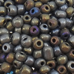 Forgyldte glasfrøperler, Glas Seed Beads, Runde, 3x3.6mm, Hole:Ca. 1.5mm, Ca. 5000pc'er/Bag, Solgt af Bag