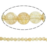 Perles quartz craquelé, perles de citrine, Rond, Novembre Birthstone & craquelure, citron vert, 12mm, Trou:Environ 1mm, Longueur Environ 15.7 pouce, 20Strandstoron/lot, Vendu par lot