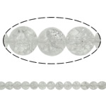 Perles quartz craquelé, quartz clair, Rond, naturel, normes différentes pour le choix & craquelure, Trou:Environ 1.5mm, Longueur Environ 15.7 pouce, 20Strandstoron/lot, Vendu par lot