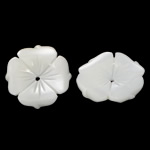 Natural White Shell Perler, Flower, Carved, nikkel, bly & cadmium fri, 12x12x2mm, Hole:Ca. 0.5mm, 50pc'er/Bag, Solgt af Bag