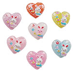Resin Heart colorful powder mixed colors 17mm Sold By Lot