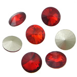 Crystal Cabochons Flat Round rivoli back & faceted siam Sold By Bag