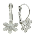 Brass Lever Back Earring Wires Flower platinum color plated nickel lead & cadmium free Sold By Lot