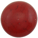 Natural Turkoosi Cabochon, Synteettinen Turkoosi, Litteä pyöreä, suoraseinämäisten, syvän punainen, 35x35x9mm, 60PC/erä, Myymät erä