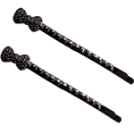 Hair Slide Zinc Alloy with Acrylic Bowknot painted black nickel lead & cadmium free 6cm Sold By Lot