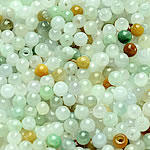 Jade kralen, Jadite, Ronde, natuurlijk, glad, 2.5-3mm, Gat:Ca 1-2mm, 200pC's/Bag, Verkocht door Bag