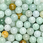 Jadite Beads, Runde, naturlig, glat, 8mm, Hole:Ca. 1-2mm, 100pc'er/Bag, Solgt af Bag