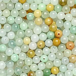 Jadite Pärlor, Rund, naturlig, slät, 5.30mm, Hål:Ca 1-2mm, 100PC/Bag, Säljs av Bag