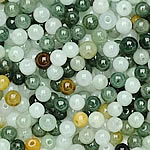 Jadeit Perlen, rund, natürlich, glatt, 5mm, Bohrung:ca. 1-2mm, 200PCs/Tasche, verkauft von Tasche