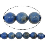 Lapis lazuli perler, Naturlige lapis lazuli, Runde, syre blå, 6mm, Hole:Ca. 1mm, Længde Ca. 16 inch, 5Strands/Lot, Ca. 67pc'er/Strand, Solgt af Lot