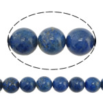 Lapis lazuli perle, Prirodni lapis lazuli, Krug, plav, 10mm, Rupa:Približno 1.5mm, Dužina Približno 16 inčni, 2pramenovi/Lot, Približno 40računala/Strand, Prodano By Lot