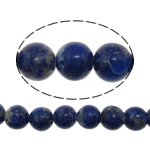 Lapis lazuli Gyöngyök, Természetes Lapis lazuli, Kerek, kék, 6mm, Lyuk:Kb 1mm, Hossz Kb 16 inch, 5Strands/Lot, Kb 73PC-k/Strand, Által értékesített Lot