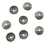 Rostfritt stål Pärlor Keps, ROSTFRITT STÅL, ursprungliga färgen, 4x4x1.50mm, Hål:Ca 0.5mm, 300PC/Bag, Säljs av Bag